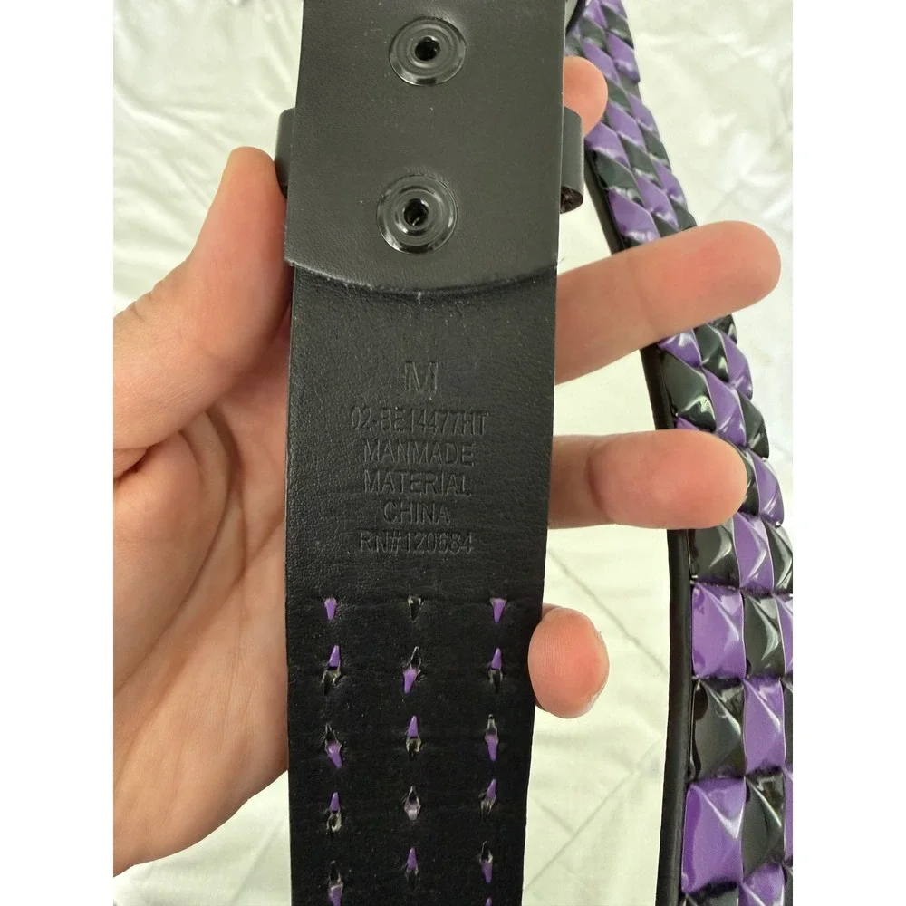 Hot Topic Y2K Purple Black Studded Belt M Mall Goth Emo Scene Punk